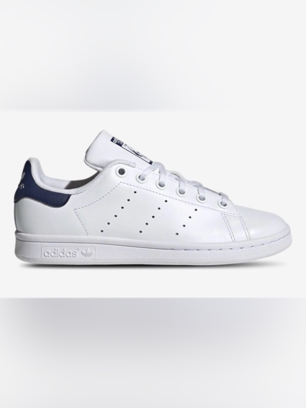 Adidas Stan Smith White and Navy Low-Top Sneakers